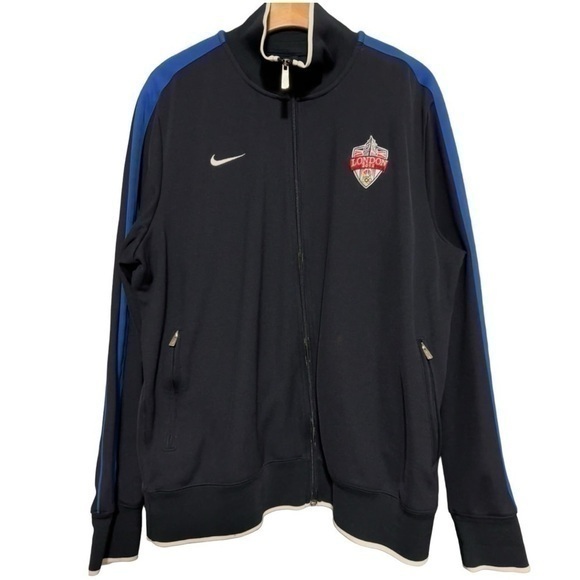 Nike RARE Men’s Size XXL Black Blue white  2012 London Olympic USA Track Jacket - Picture 1 of 9